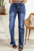 Raw Hem Straight Leg Jeans
